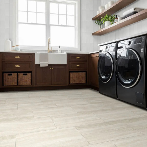 Glenridge White Ocean Matte Marble Look Lvt Tiles 12x24, photo 2 of 5