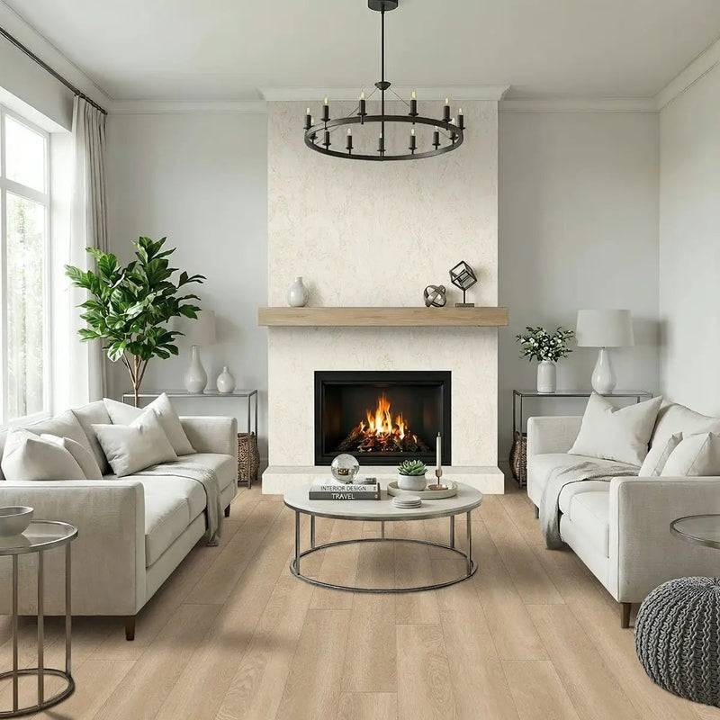 Shorecliffs Schertz Oaks Matte Wood Look Rigid Core Planks 9x87 in a finished room