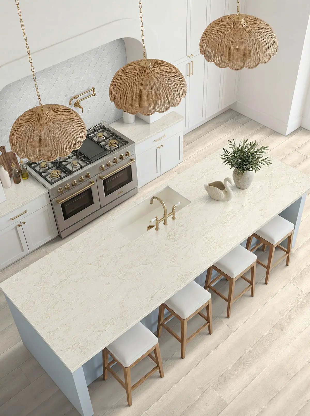 Shorecliffs Sunny Shake Matte Wood Look Rigid Core Planks 9x87 in a finished room