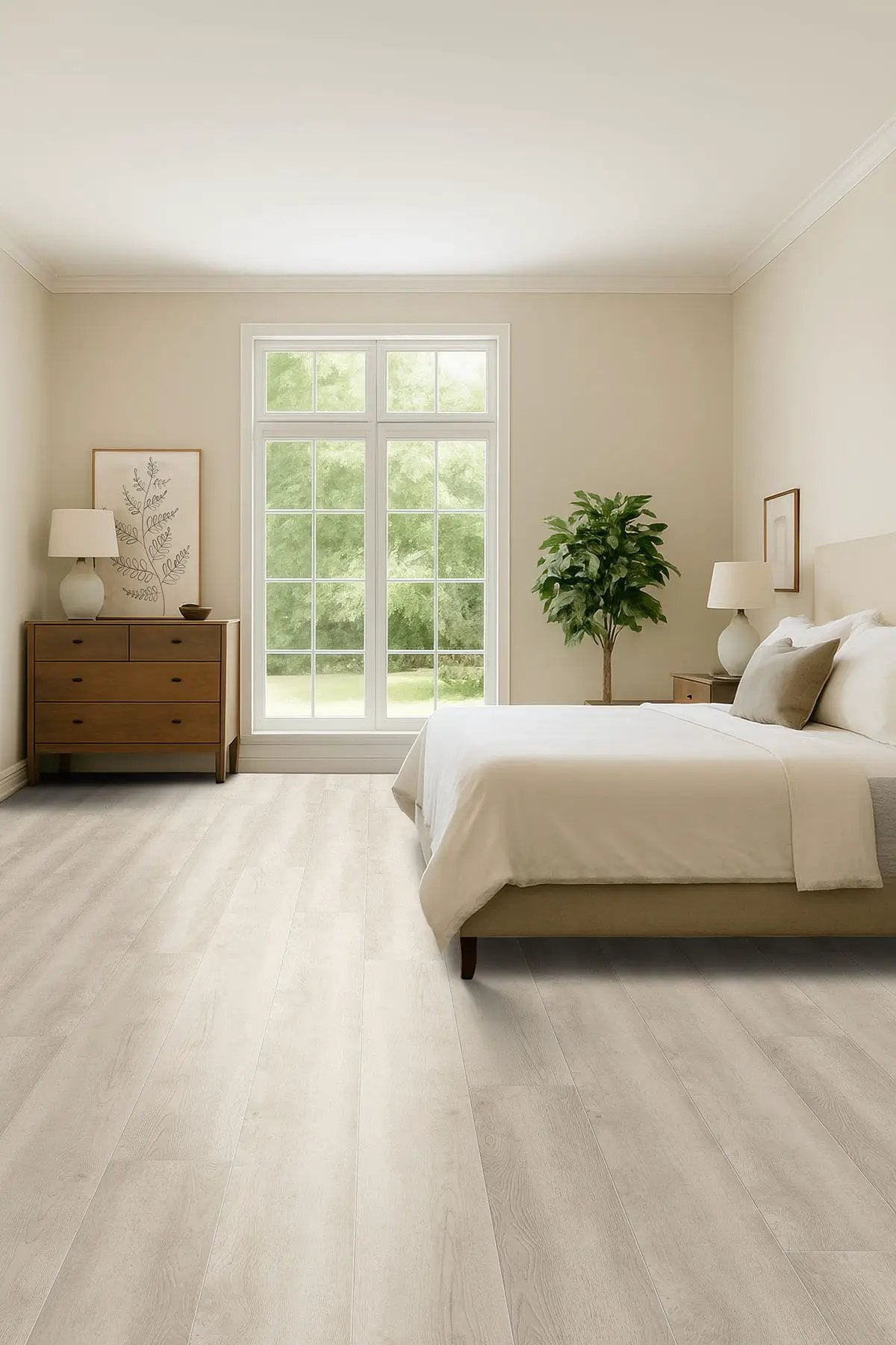 Shorecliffs Sunny Shake Semi Gloss Flush Stair Nose Wood Look Rigid Core Moldings 4.53x0.94 in a finished room