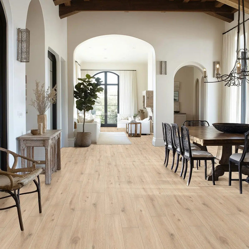 Smithcliffs Sunnyvale Matte Wood Look Rigid Core Planks 7x50 in a finished room