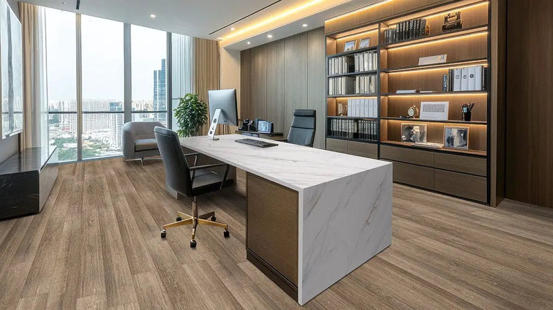 Andover Abingdale Semi Gloss Wood Look Lvt Moldings 12x1.25 in a finished room