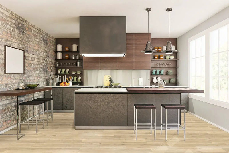 Cyrus 2.0 Akadia Matte Wood Look Lvt Planks 7x48 in a finished room