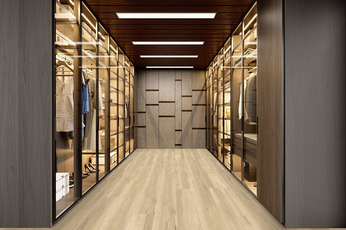 Cyrus 2.0 Akadia Matte Wood Look Lvt Planks 7x48 in a finished room