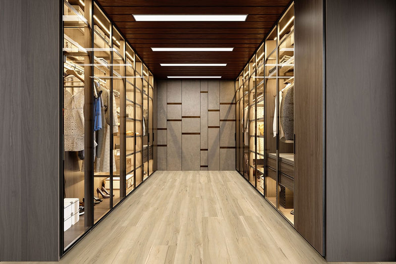 Cyrus 2.0 Akadia Matte Wood Look Lvt Planks 7x48 in a finished room