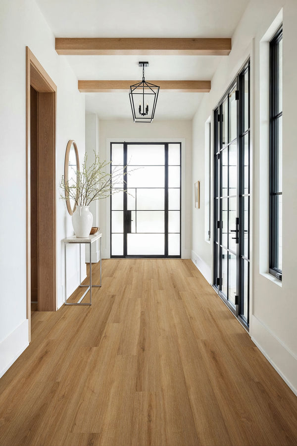 Cyrus Amber Forrester Matte Wood Look Lvt Planks 7x48 in a finished room