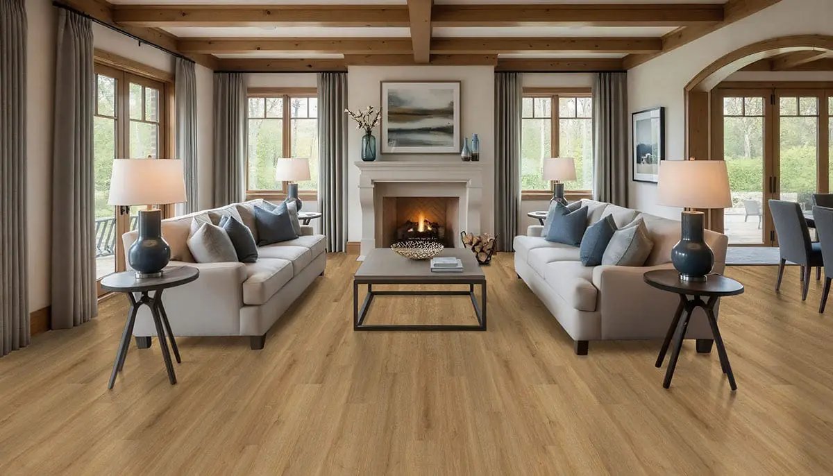 Prescott Amber Forrester Matte Wood Look Lvt Planks 7x48 in a finished room