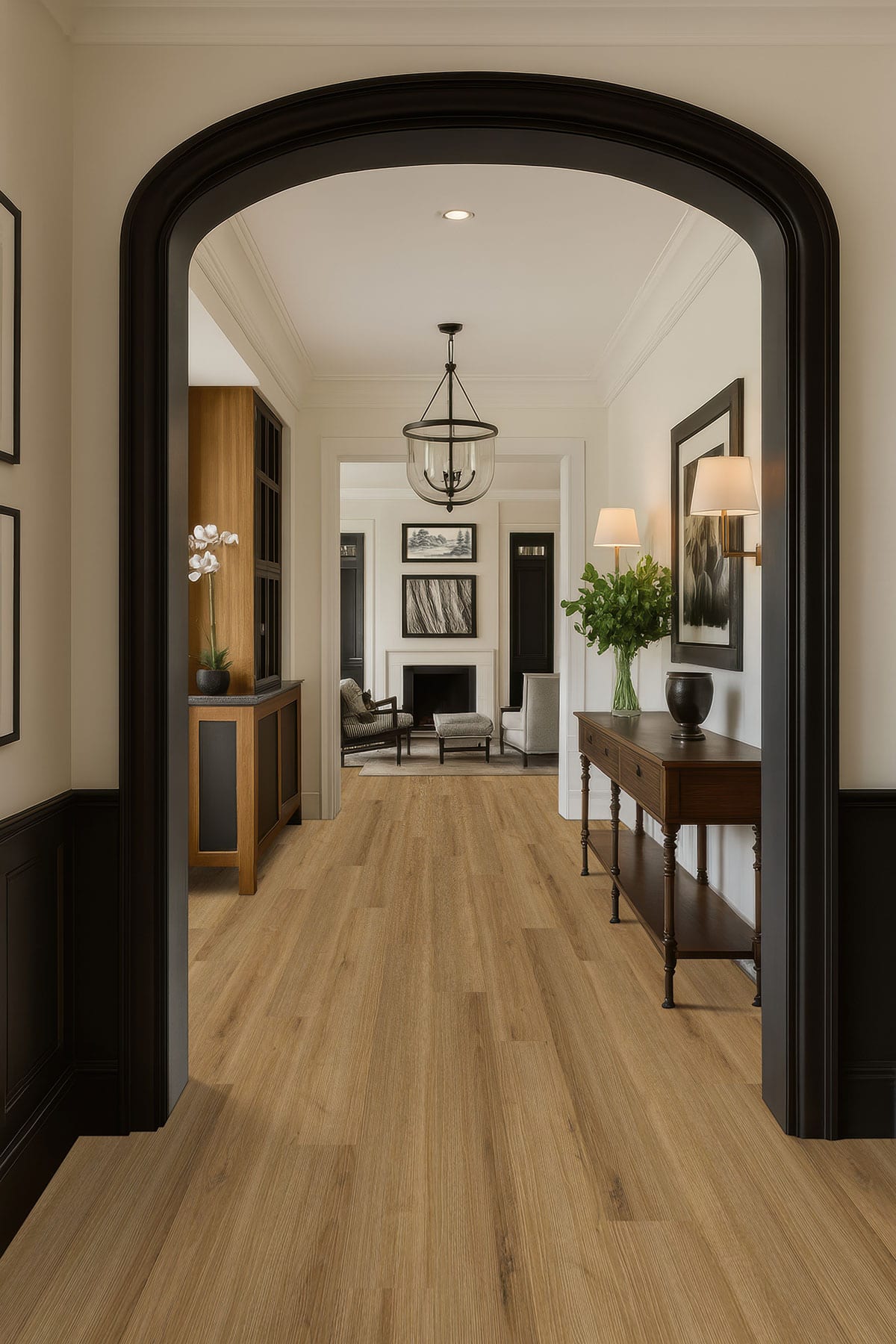 Prescott Amber Forrester Matte Wood Look Lvt Planks 7x48 in a finished room