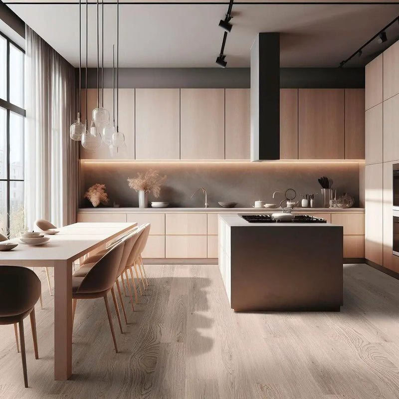 Cyrus Austell Grove Matte Wood Look Lvt Planks 7x48 in a finished room