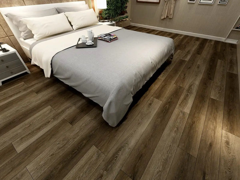 Cyrus Barrell Semi Gloss End Cap Wood Look Lvt Moldings 1.5x0.25 in a finished room