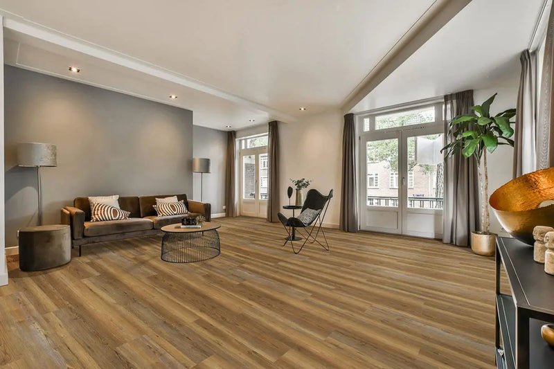 Cyrus 2.0 Barnstorm Matte Wood Look Lvt Planks 7x48 in a finished room