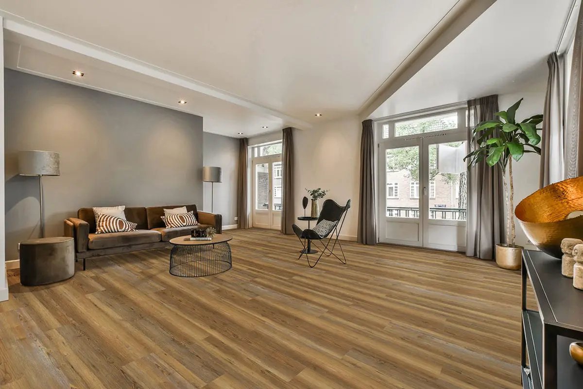Cyrus 2.0 Barnstorm Semi Gloss Flush Stair Nose End Cap Wood Look Lvt Moldings 2.75x0.75 in a finished room