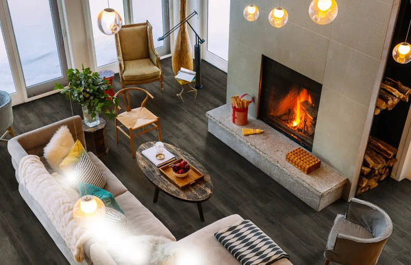Cyrus Billingham Semi Gloss Quarter Round Wood Look Lvt Moldings 0.64x0.75 in a finished room