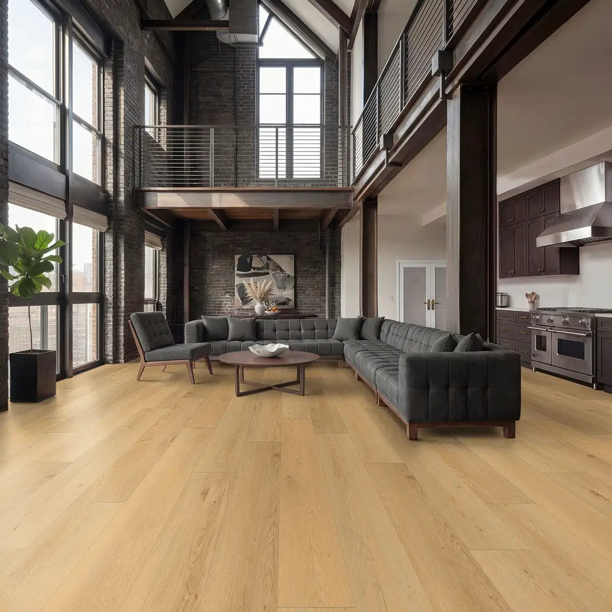 Wayne Parc Bluffview Semi Gloss Flush Stair Nose Wood Look Lvt Moldings 2.75x0.75 in a finished room