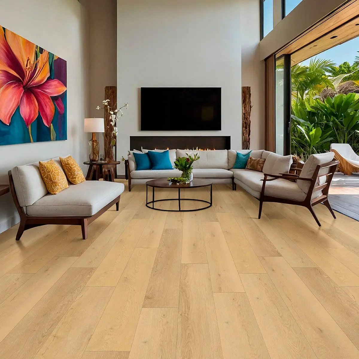 Wayne Parc Reserve Bluffview Matte Wood Look Lvt Planks 9x72 in a finished room