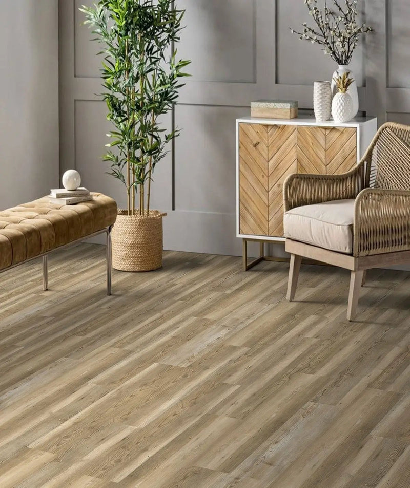 Cyrus Brookings Matte Wood Look Lvt Planks 7x48 in a finished room