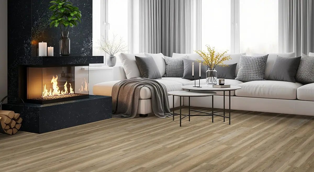 Prescott Brookings Matte Wood Look Lvt Planks 7x48 in a finished room