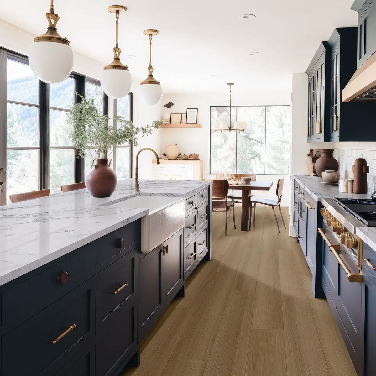 Laurel Reserve Cabana Matte Wood Look Lvt Planks 9x48 in a finished room