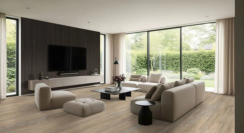 Cyrus 2.0 Dulles Tails Matte Wood Look Lvt Planks 7x48 in a finished room