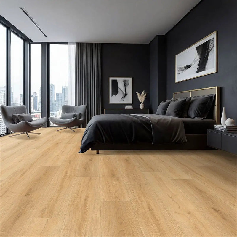 Wayne Parc Elwood Semi Gloss Wood Look Lvt Moldings 12x1.25 0.18 inch in a finished room