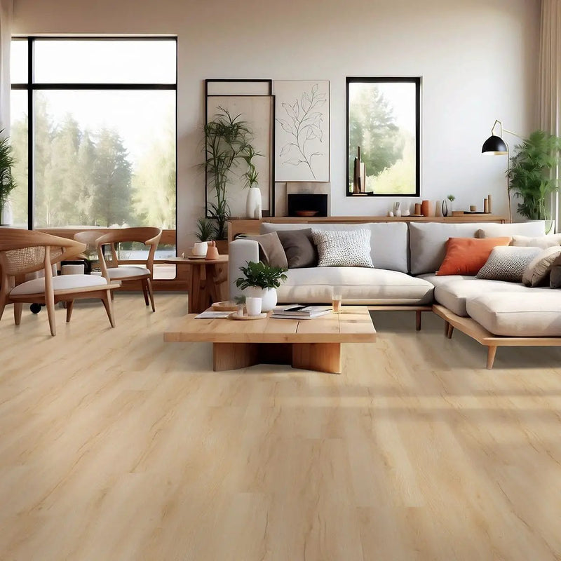 Laurel Fallonton Semi Gloss End Cap Wood Look Lvt Moldings 1.5x0.25 in a finished room