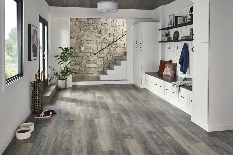 Cyrus Finely Matte Wood Look Lvt Planks 7x48 in a finished room