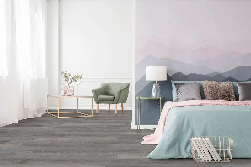 Prescott Finely Matte Wood Look Lvt Planks 7x48 in a finished room