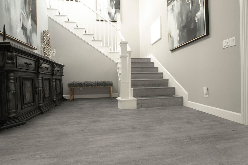 Cyrus Grayton Semi Gloss Wood Look Lvt Moldings 1.77x0.28 in a finished room