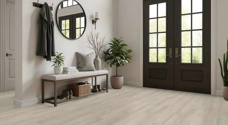 Cyrus 2.0 Honeybella Oak Semi Gloss End Cap Wood Look Lvt Moldings 1.5x0.25 in a finished room
