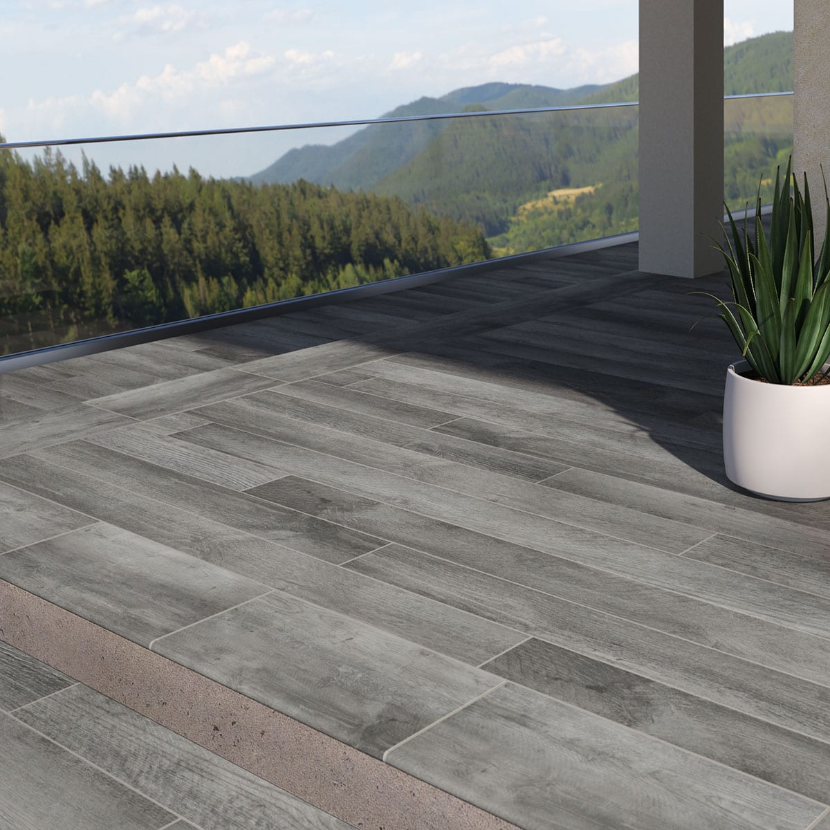 Prescott Katella Ash Matte Lvt Planks 7x48 in a finished room
