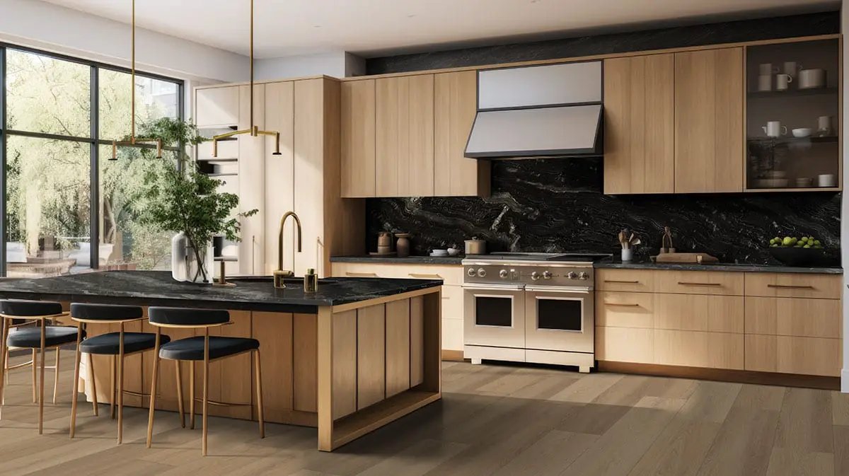 Laurel Larkin Semi Gloss Wood Look Lvt Moldings 12x1.25 0.18 inch in a finished room