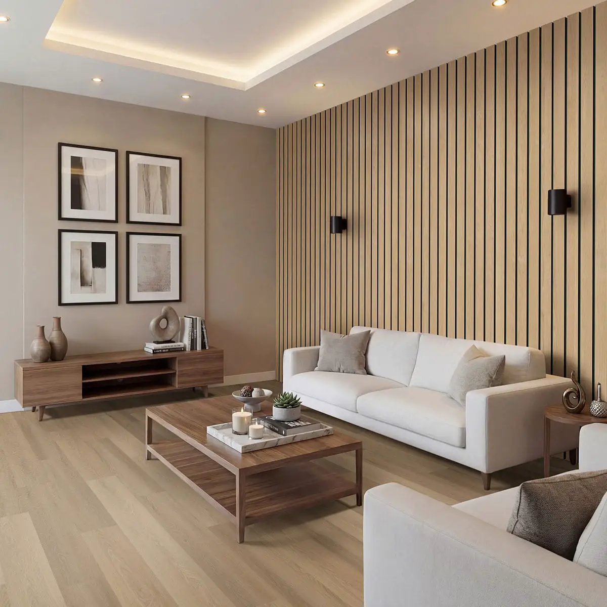 Laurel Reserve Larkin Matte Wood Look Lvt Planks 9x48 in a finished room