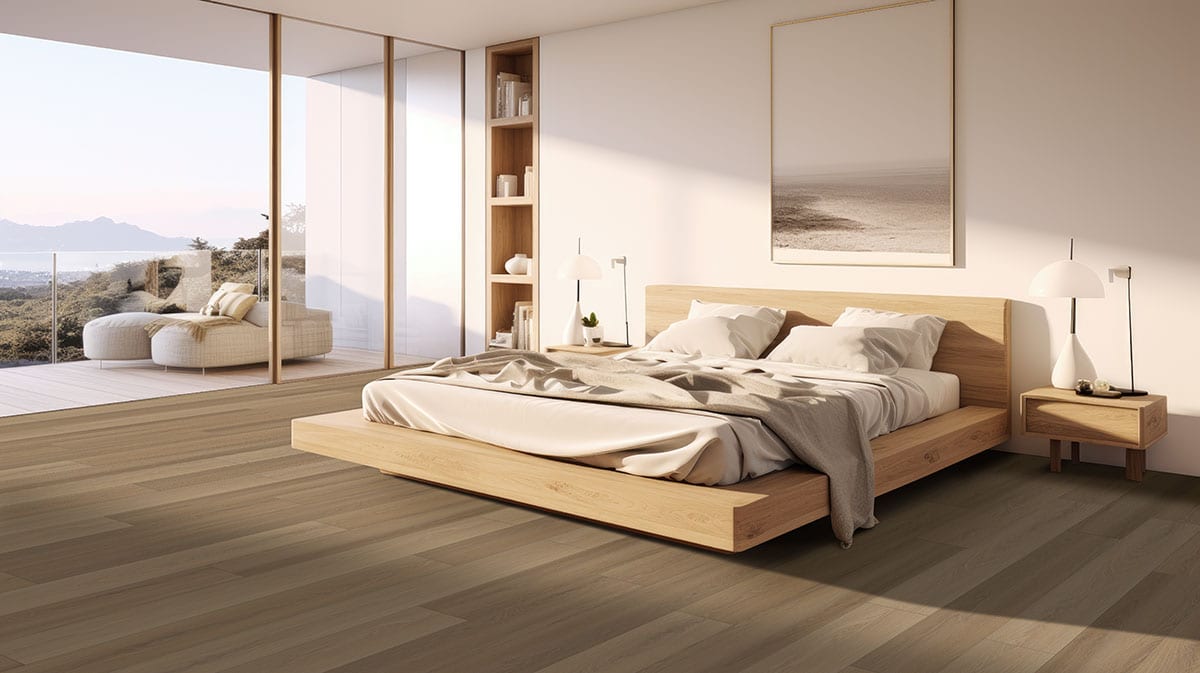 Laurel Reserve Larkin Matte Wood Look Lvt Planks 9x48 in a finished room