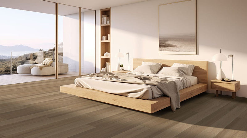 Laurel Reserve Larkin Matte Wood Look Lvt Planks 9x48 in a finished room