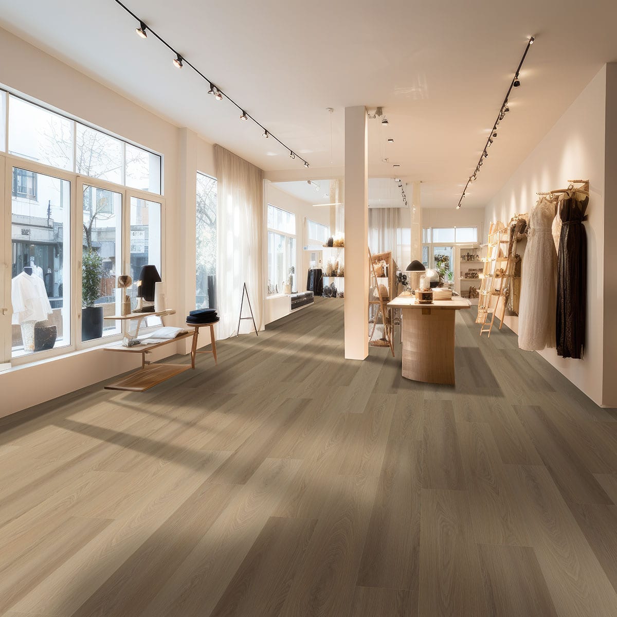 Laurel Reserve Larkin Matte Wood Look Lvt Planks 9x48 in a finished room