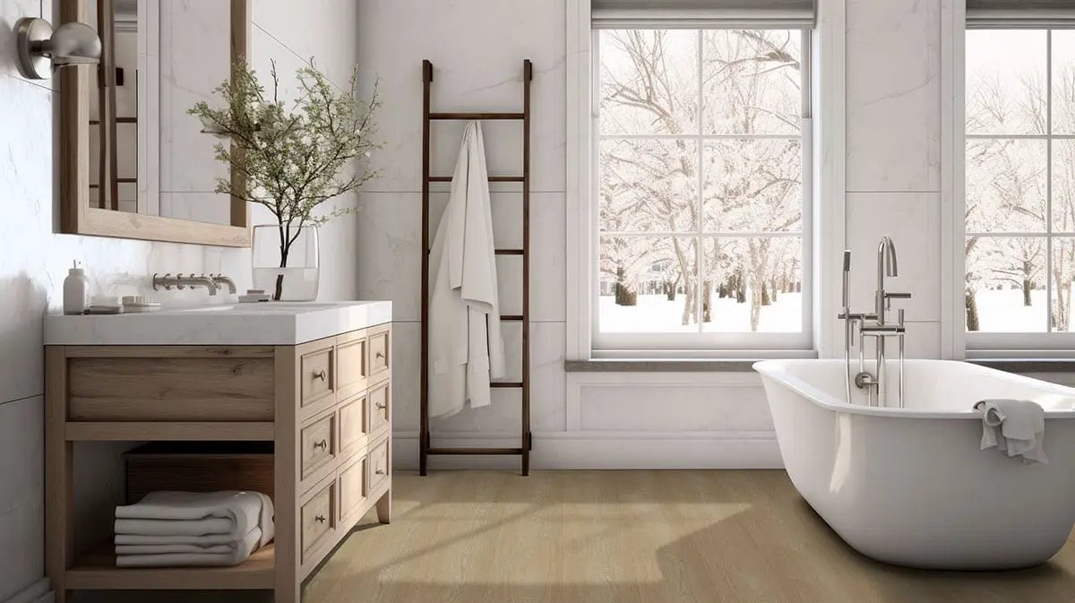 Laurel Reserve Linen Loggia Matte Wood Look Lvt Planks 9x48 in a finished room