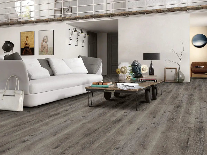 Prescott Ludlow Semi Gloss Flush Stair Nose Wood Look Lvt Moldings 2.75x0.75 in a finished room