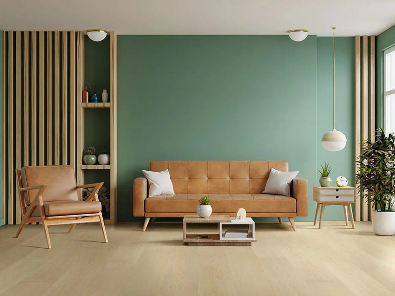 Laurel Reserve Malta Matte Wood Look Lvt Planks 9x48 in a finished room