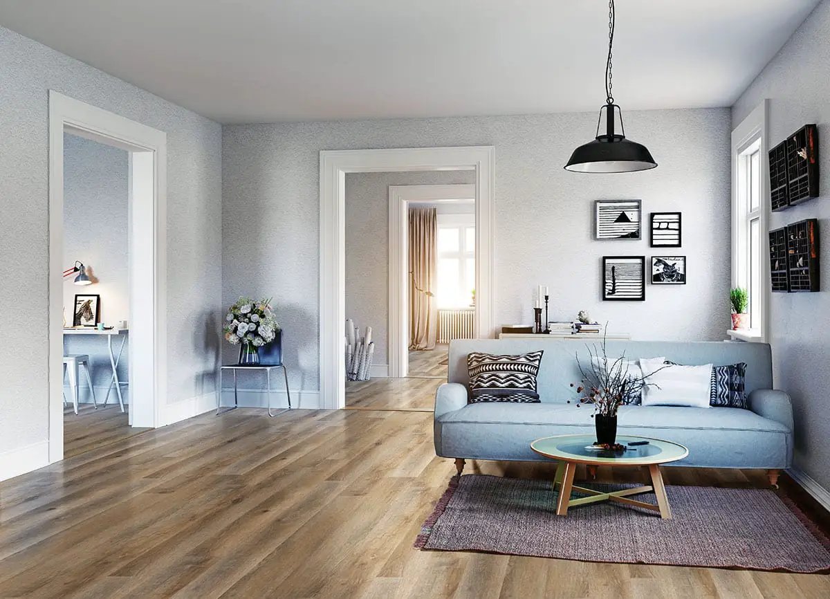Ashton Maracay Brown Matte Wood Look Lvt Planks 7x48 in a finished room
