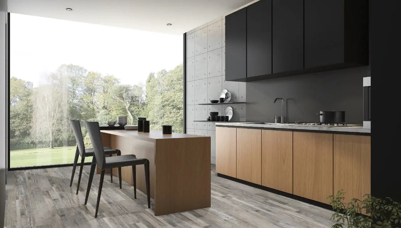 Cyrus Mezcla Matte Wood Look Lvt Planks 7x48 in a finished room