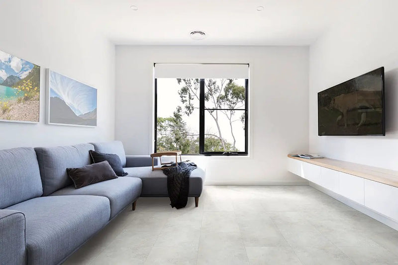 Trecento Mountains Gray Semi Gloss T Molding Lvt Moldings 1.77x0.28 in a finished room