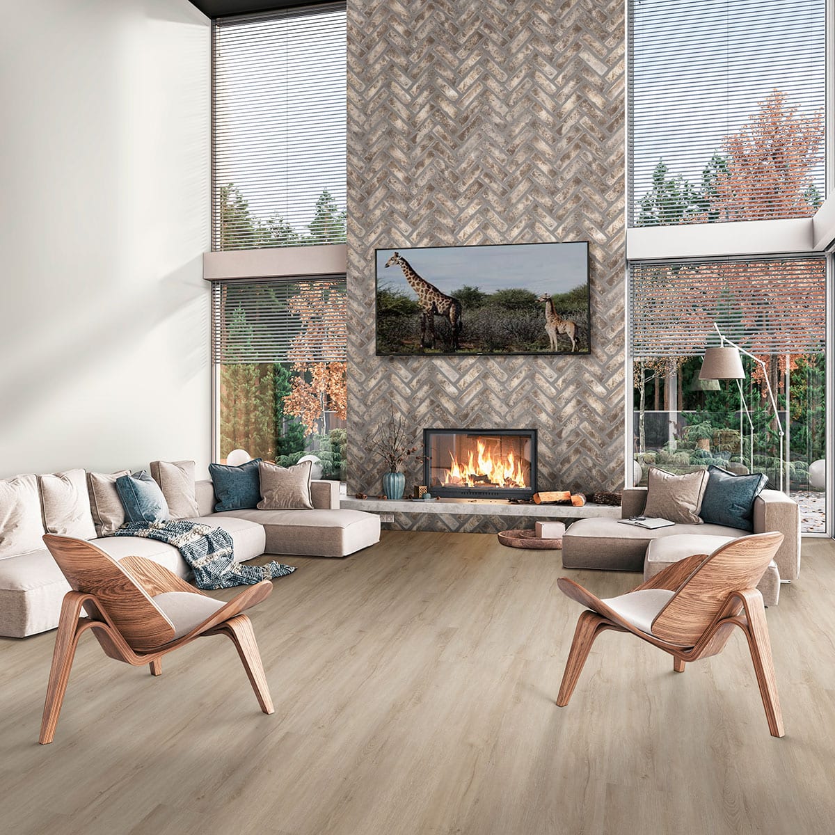 Cyrus Sandino Semi Gloss Flush Stair Nose Wood Look Lvt Moldings 2.75x0.75 in a finished room