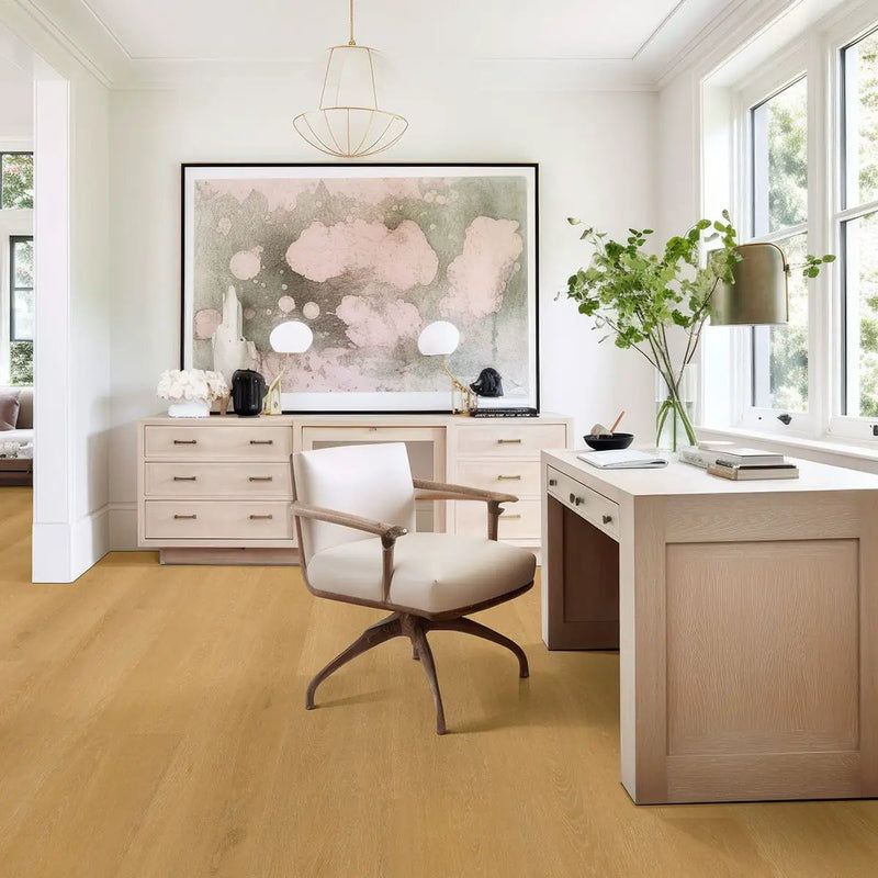 Laurel Selbourne Matte Wood Look Lvt Planks 9x48 in a finished room