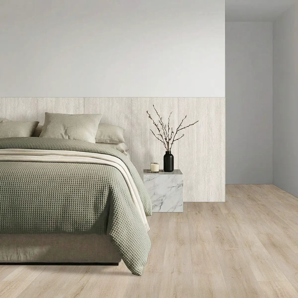 Laurel Shasta Grove Matte Wood Look Lvt Planks 9x48 in a finished room