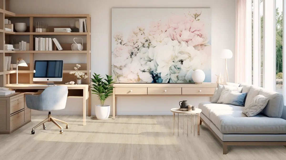 Laurel Reserve Shasta Grove Matte Wood Look Lvt Planks 9x48 in a finished room