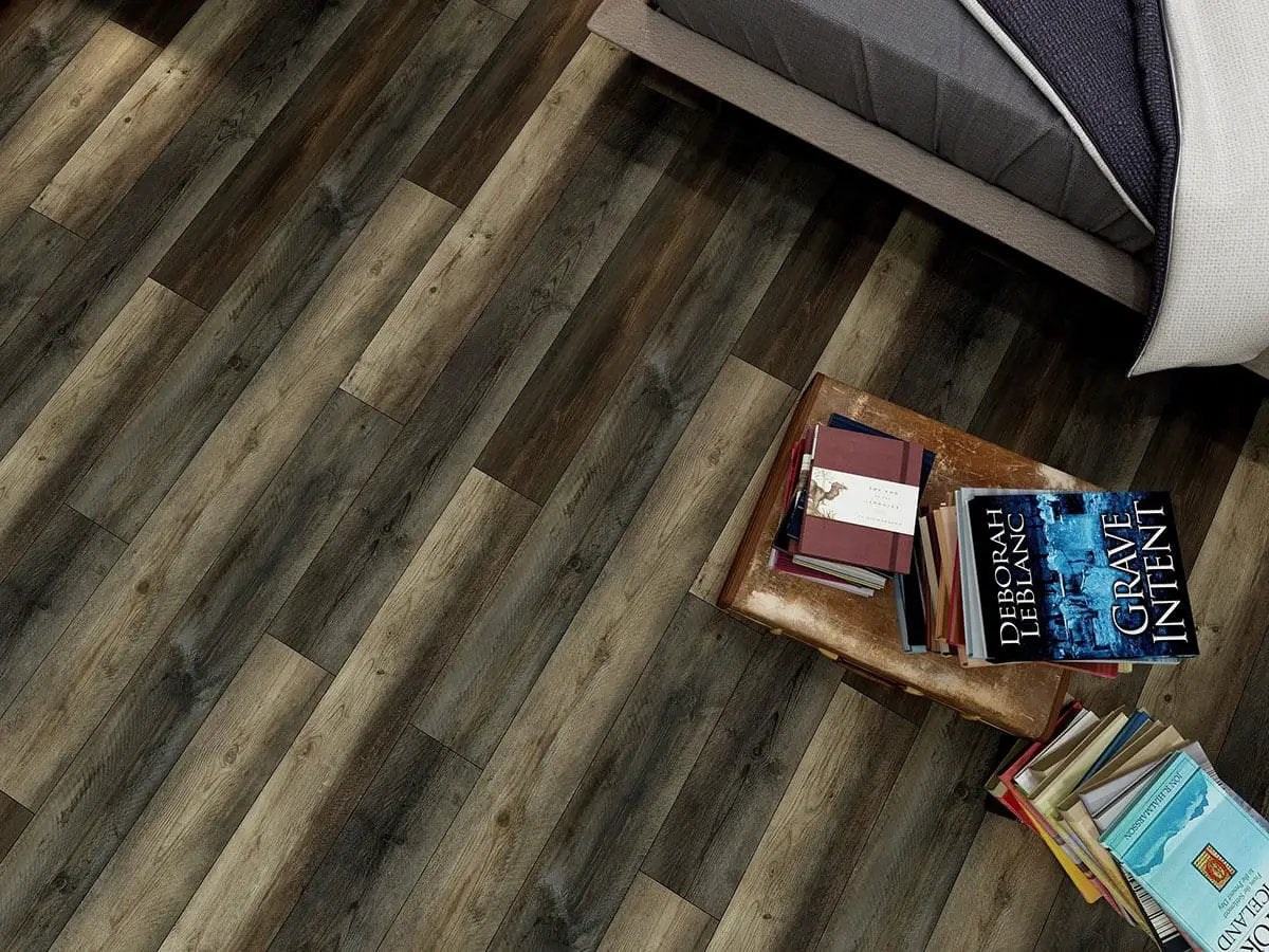 Cyrus Stable Semi Gloss Wood Look Lvt Moldings 1.77x0.28 in a finished room