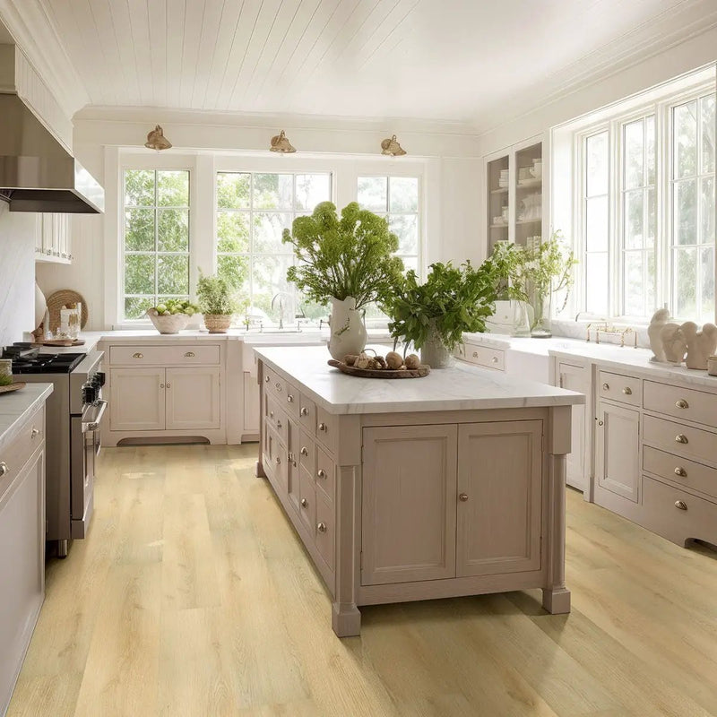 Laurel Tranquilla Matte Wood Look Lvt Planks 9x48 in a finished room