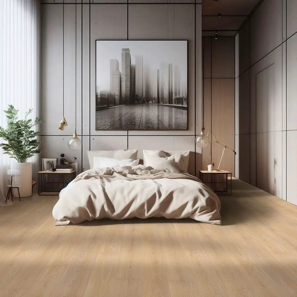 Cyrus Valleyview Grove Matte Wood Look Lvt Planks 7x48 in a finished room