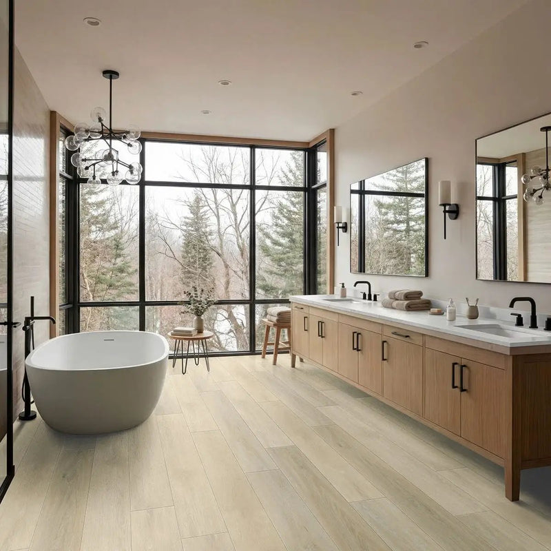 Wayne Parc Waldron Semi Gloss Overlap Stair Nose Wood Look Lvt Moldings 2.23x1.03 in a finished room