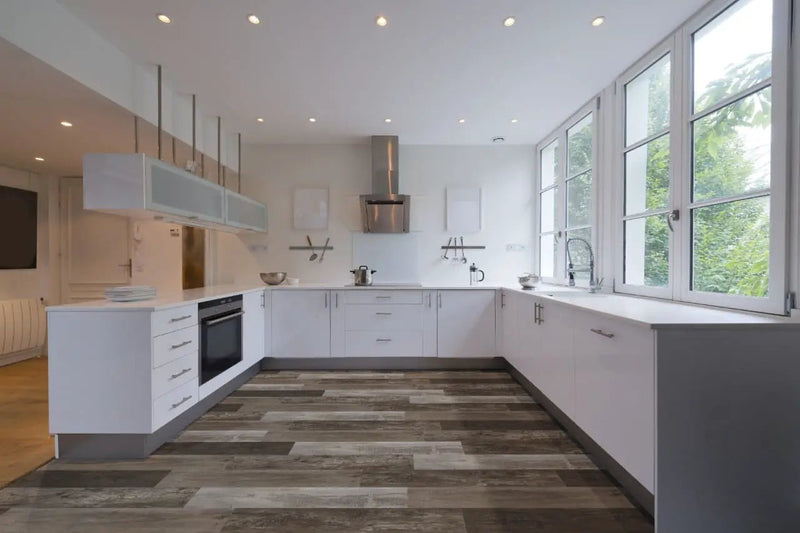 Cyrus Weathered Brina Semi Gloss Wood Look Lvt Moldings 1.77x0.28 in a finished room
